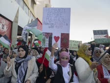 הפגנה פרו-פלשתיני, רבאט, מרוקו [צילום: AP]