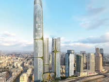 מגדל בן 111 קומות בכפוף לאישור הוועדה המחוזית [הדמיה: משרד dblk ורפאל דה לה פונטיין ועיריית רמת גן]